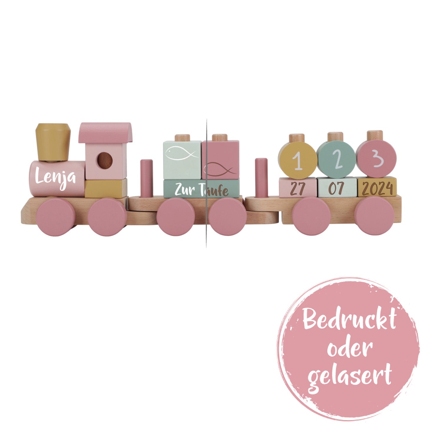 Personalsierter Holz-Zug Fairy Garden - Geschenk zur Taufe