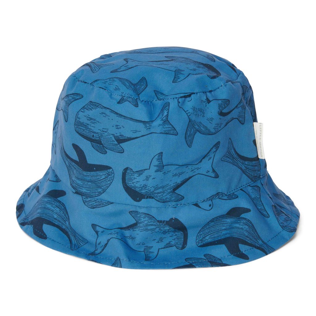 Zonnehoed omkeerbaar Blauw / Zeedier maat 2 | Little Dutch