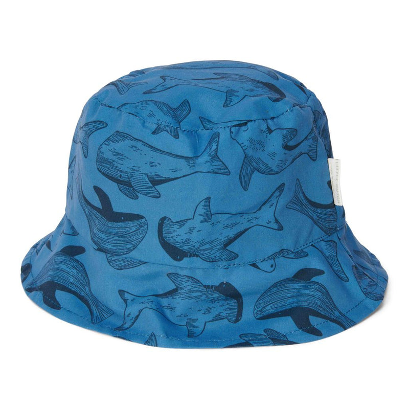 Sun hat reversible Blue / Sea life size 2 | Little Dutch