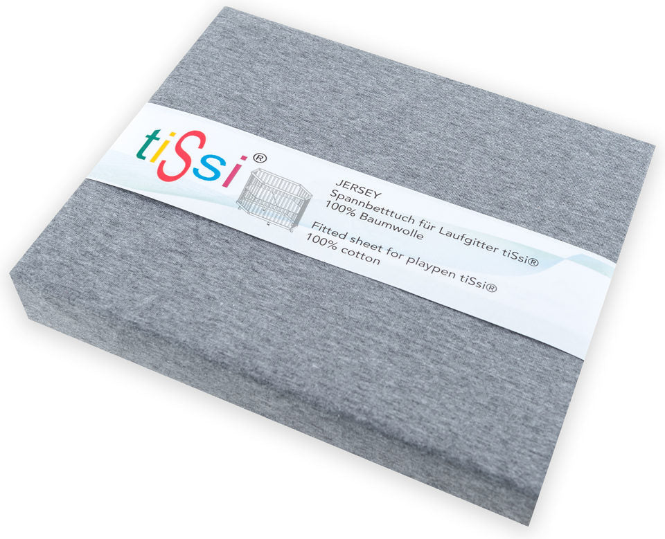 Spannbettlaken Laufgitter 6-eckig, grau | tissi