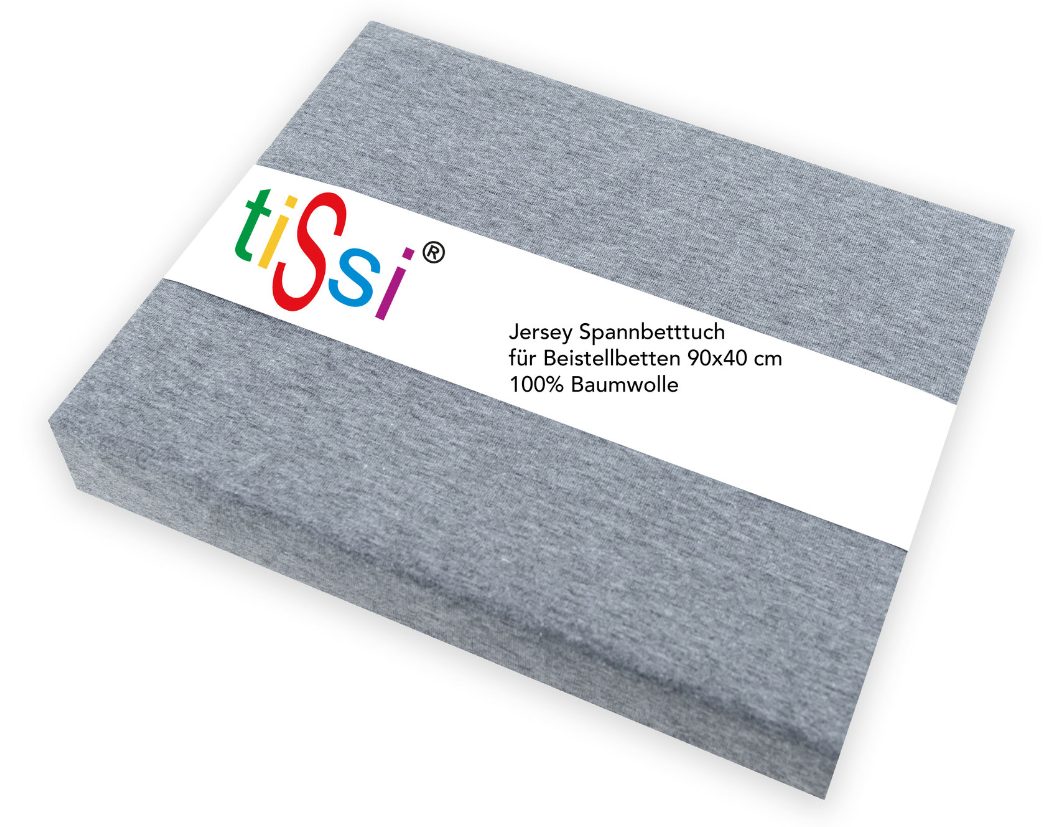 Spannbettlaken Beistellbett 90 x 40 cm grau | tissi