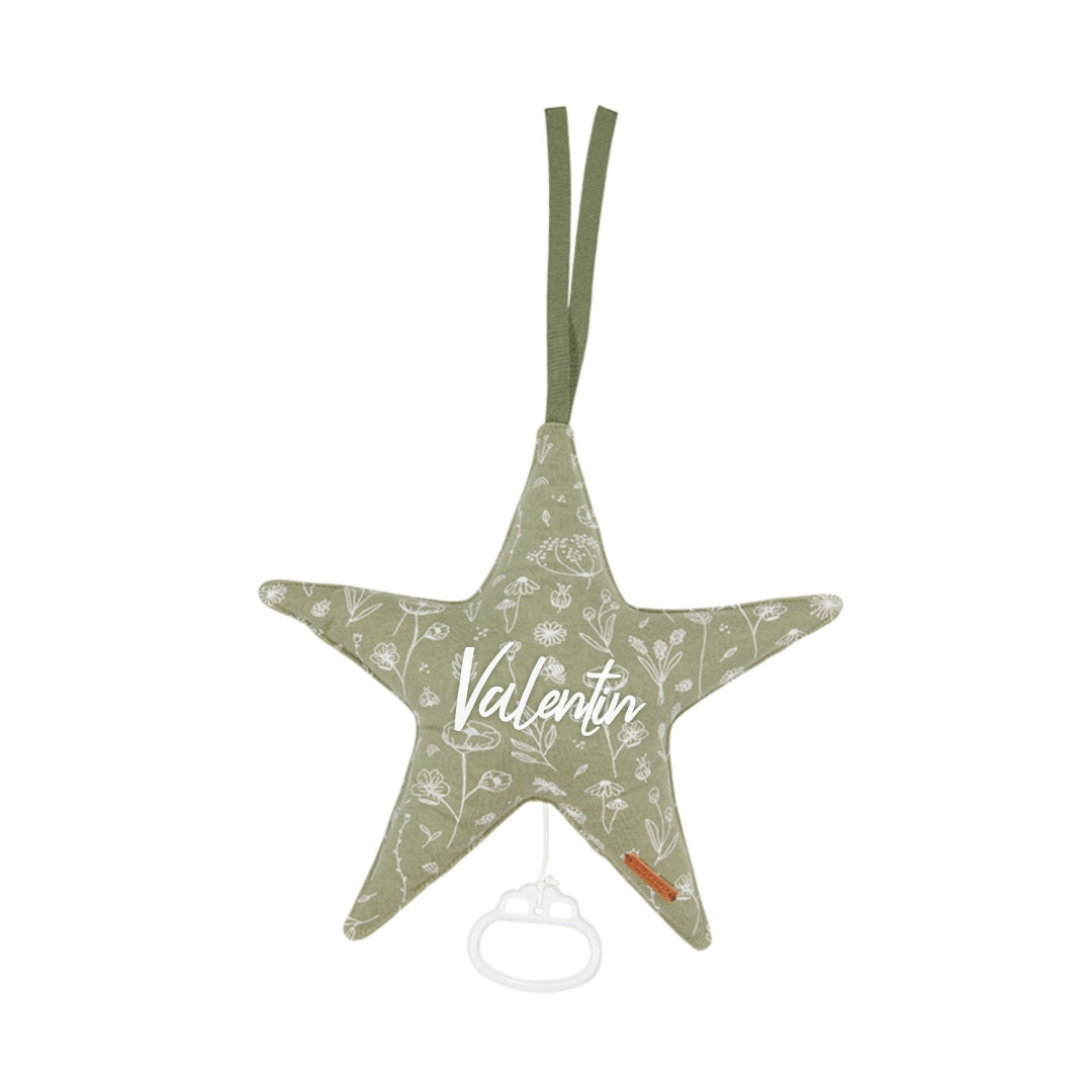 Muziekdoosster Wilde Bloemen, olijfgroen | Little Dutch