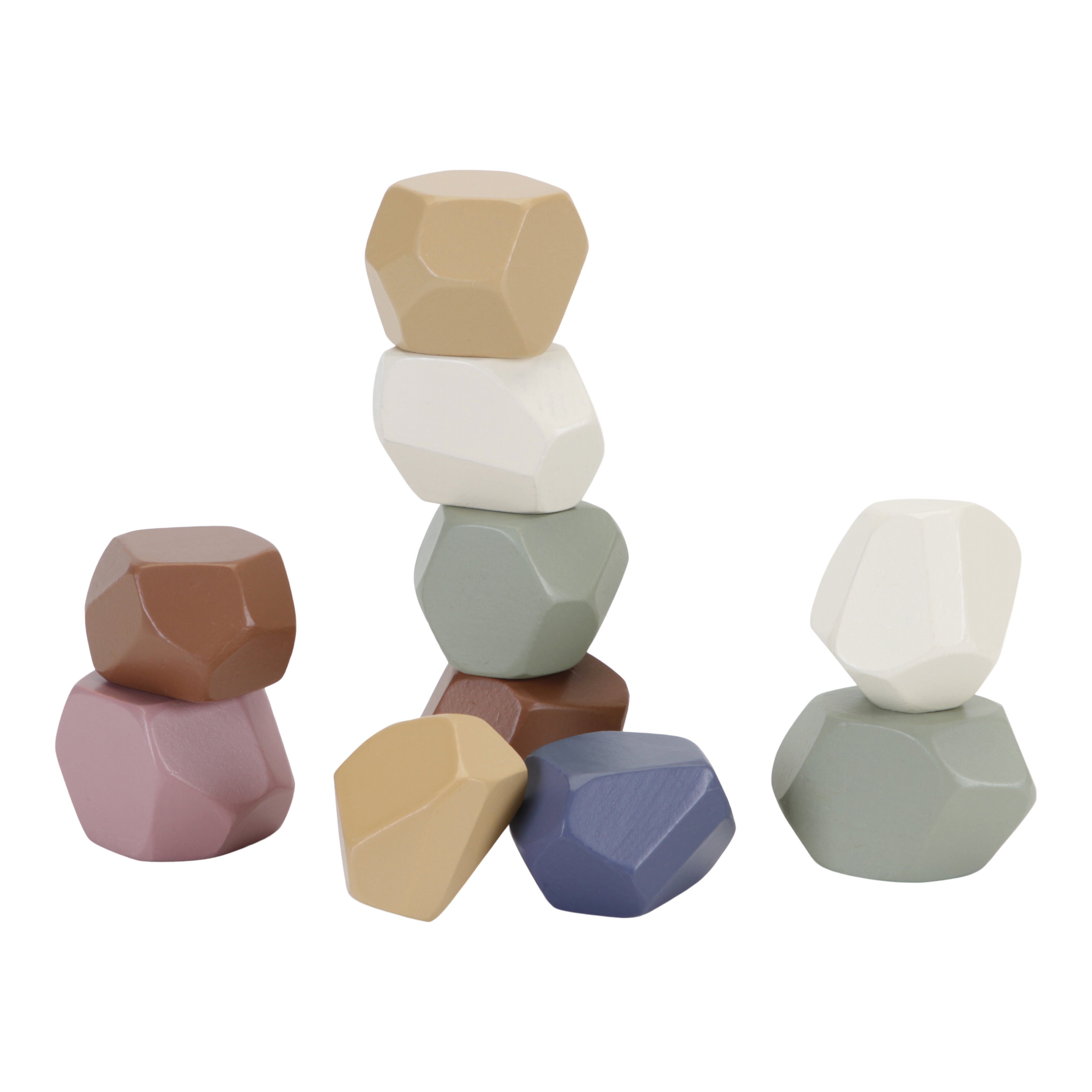 Balancerende stenen Stapelstenen Houten Spel Vintage | Little Dutch