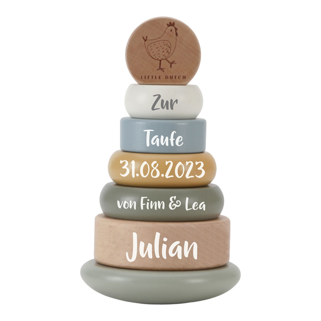 Little Farm Stacking Tower - Christening | Little Dutch