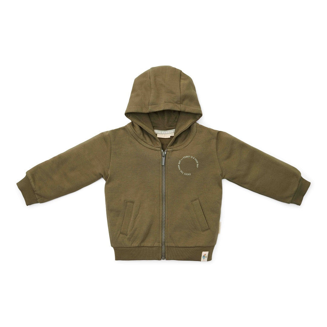 Sweatvest Donkergroen - Little Farm | Little Dutch