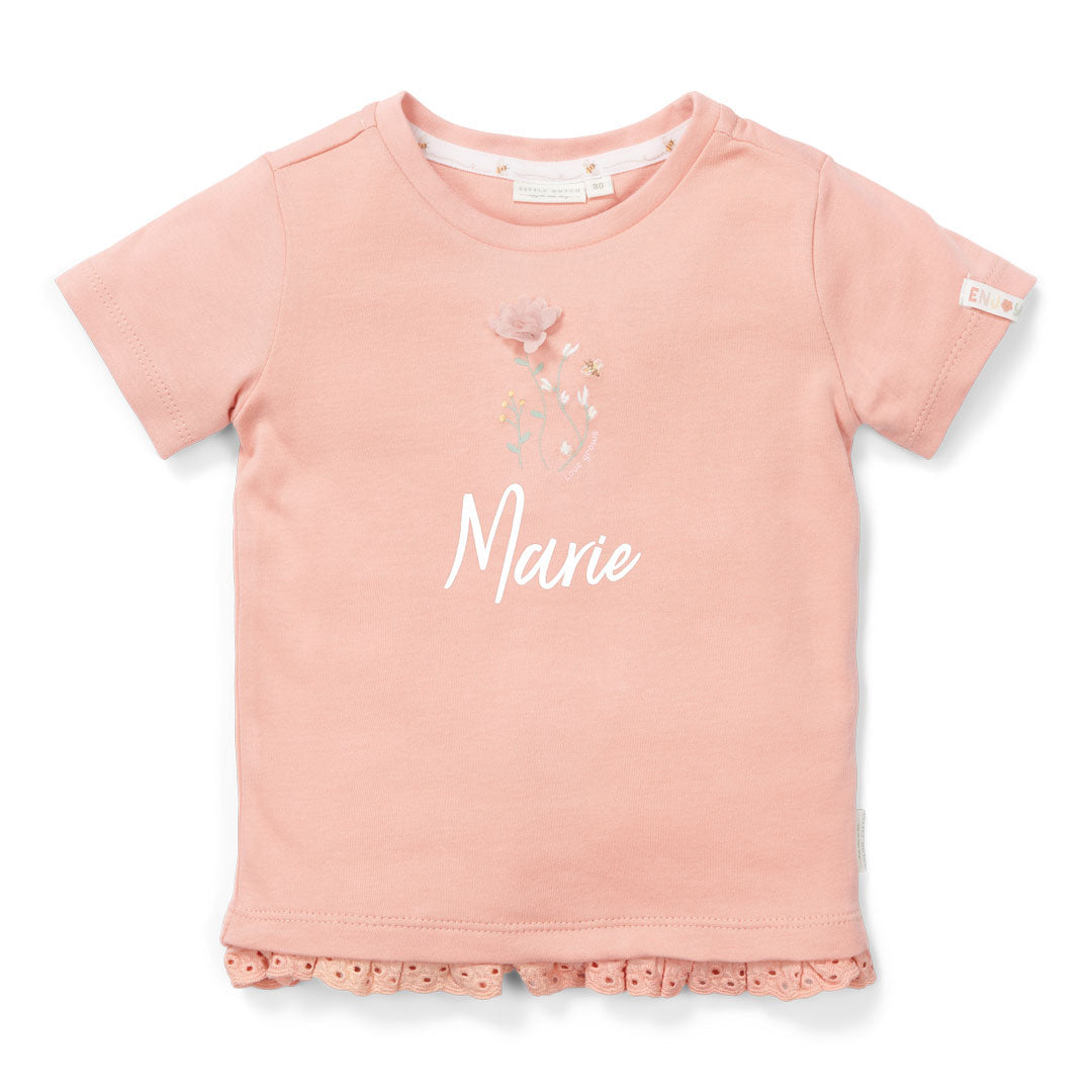 T-shirt met korte mouwen Flower Pink | Little Dutch