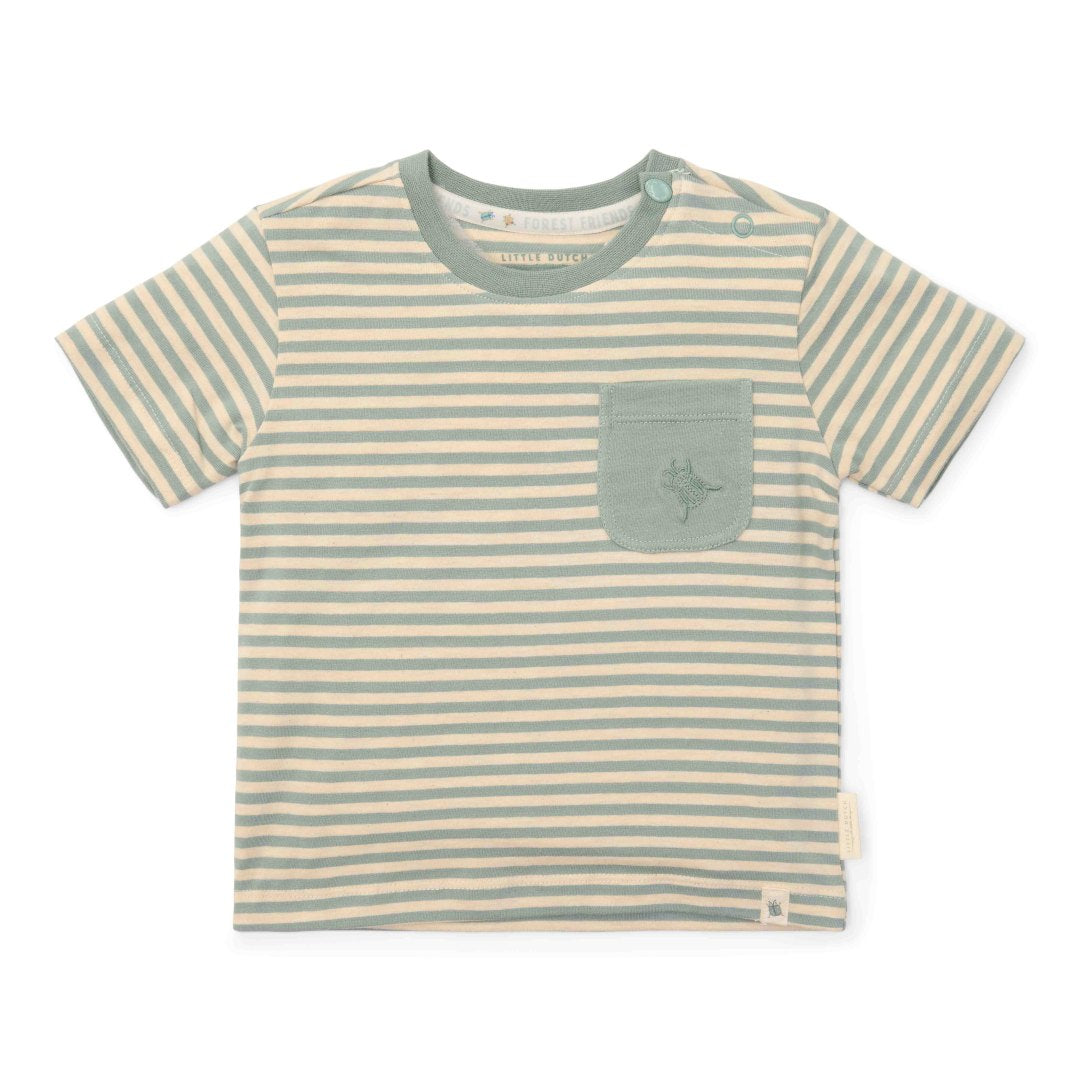 T-Shirt kurzarm Forest Green Stripe | Little Dutch