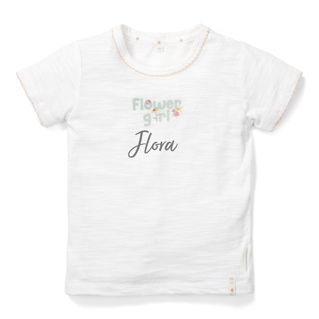 T-Shirt kurzarm weiß Flower Girl | Little Dutch