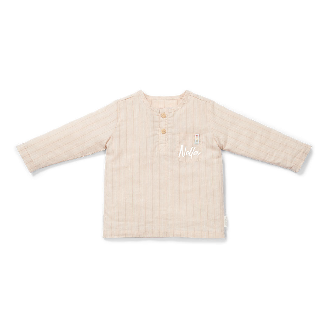 T-Shirt langarm Leinen Sand Stripes | Little Dutch