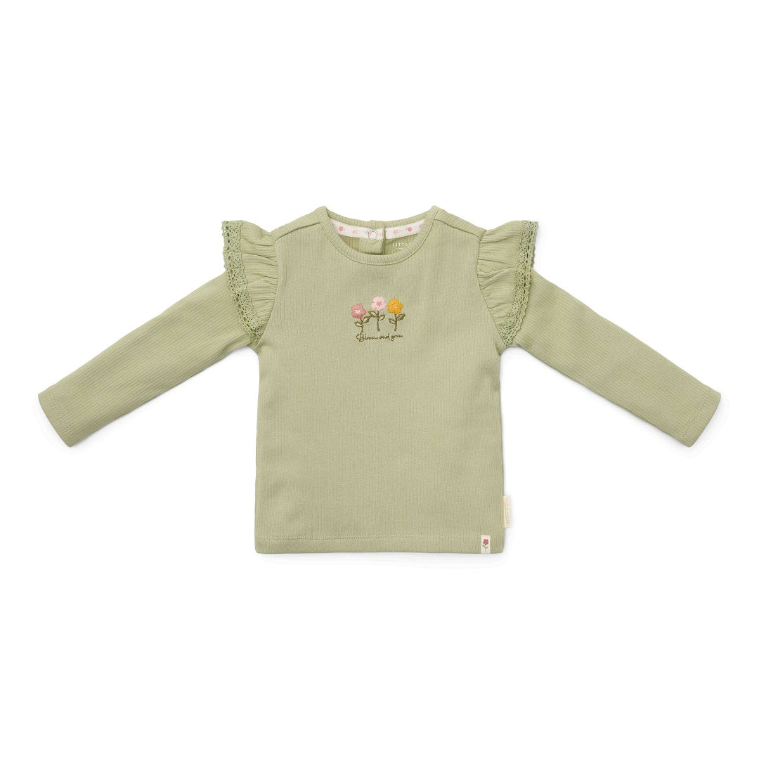 T-shirt met lange mouwen groen - 74 - Little Farm | Little Dutch