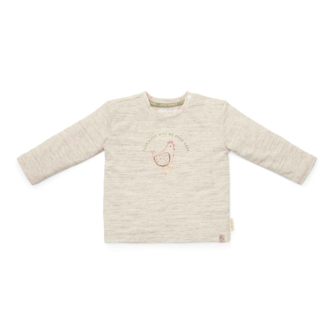 T-shirt langärmlig cremefarben - Little Farm | Little Dutch