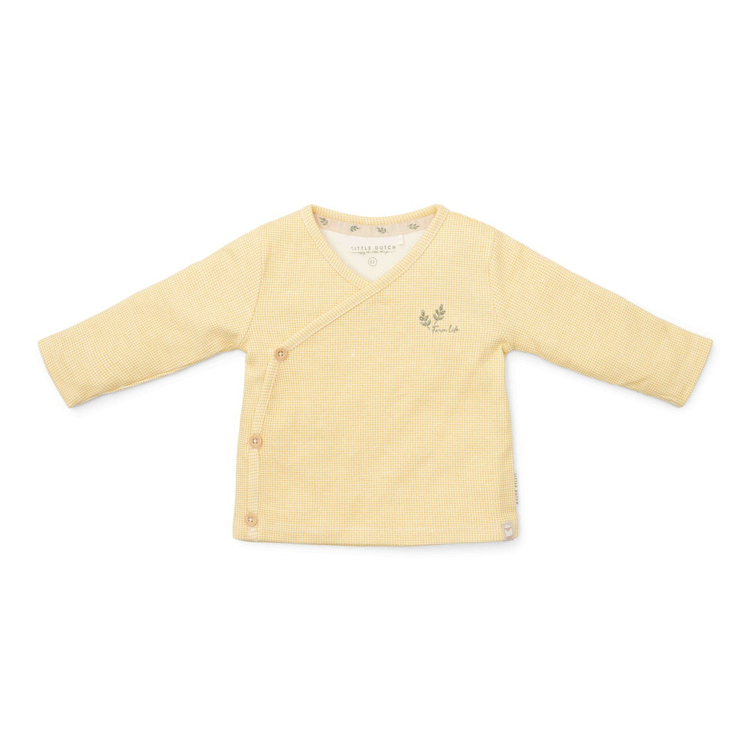 T-shirt wrap langärmlich Warm Yellow kariert - Little Farm | Little Dutch