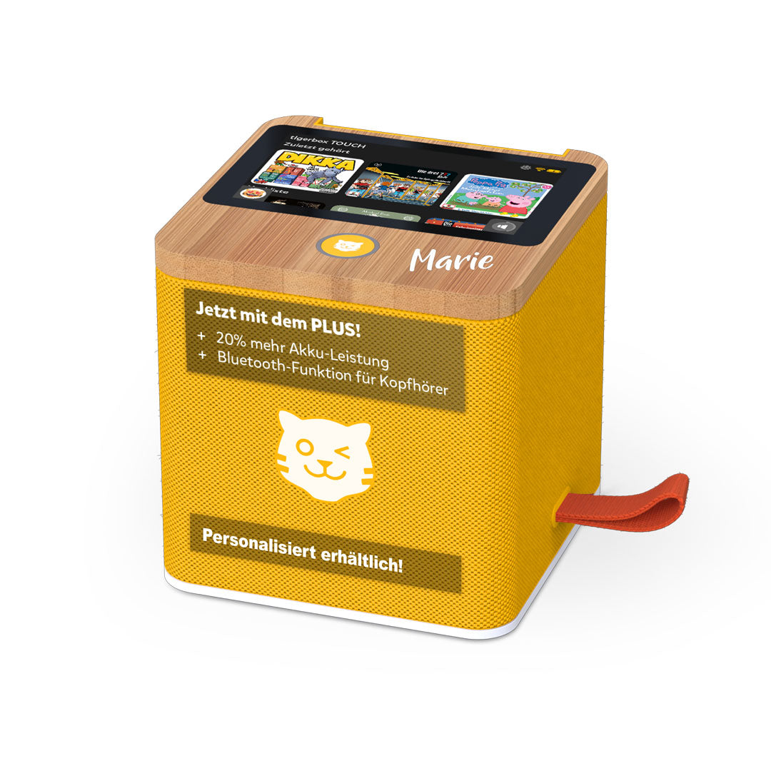 tigerbox TOUCH PLUS geel Bluetooth | door Schmatzepuffer® "aanpasbaar"