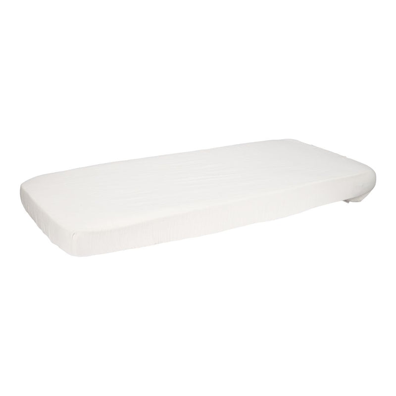 Spannbettlaken Musselin 70 x 140/150 cm, soft white | Little Dutch