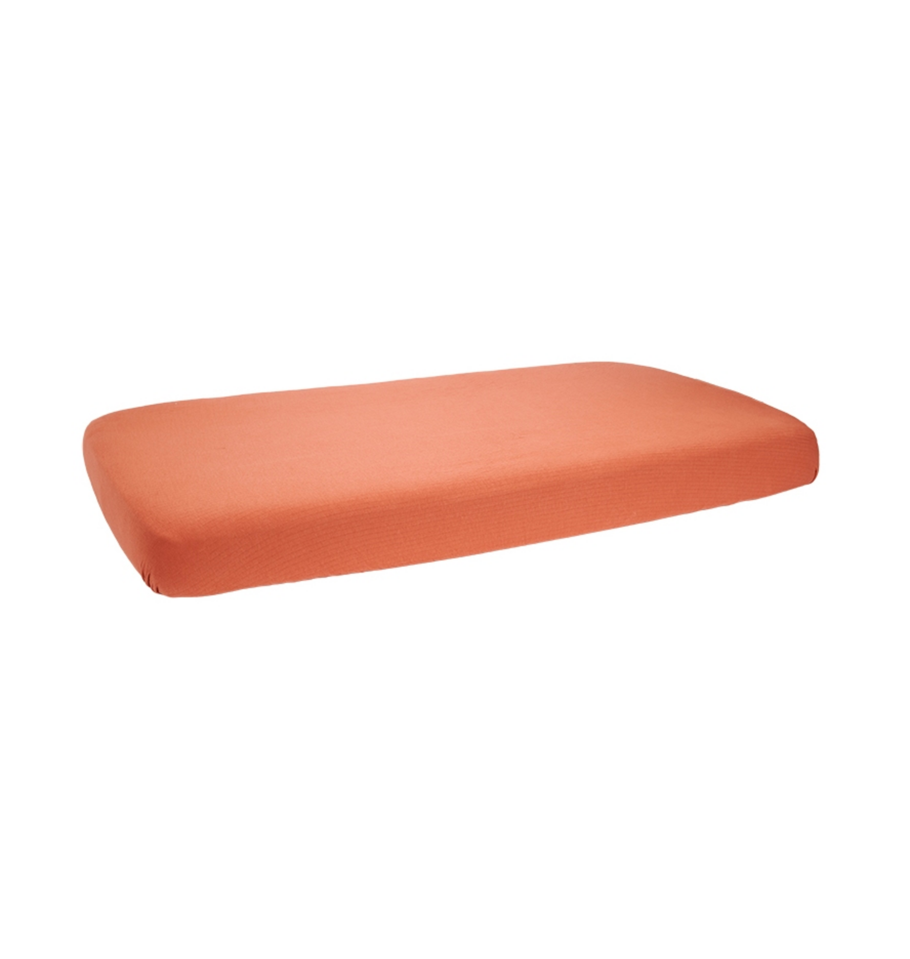 Fitted sheet for cradle Pure rust 110 x 140 cm, red | Little Dutch