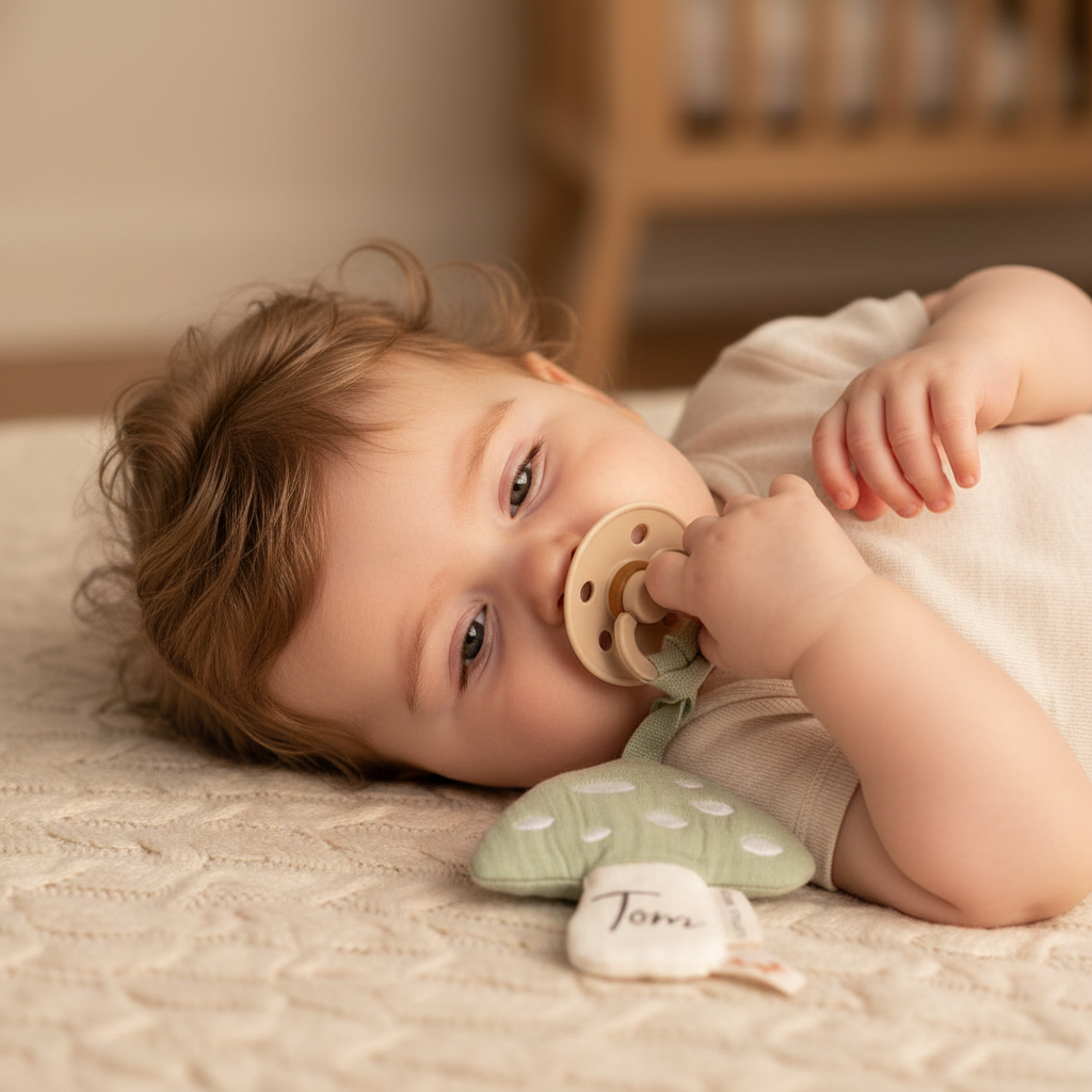 Pacifier cloth muslin mushroom | Little Dutch