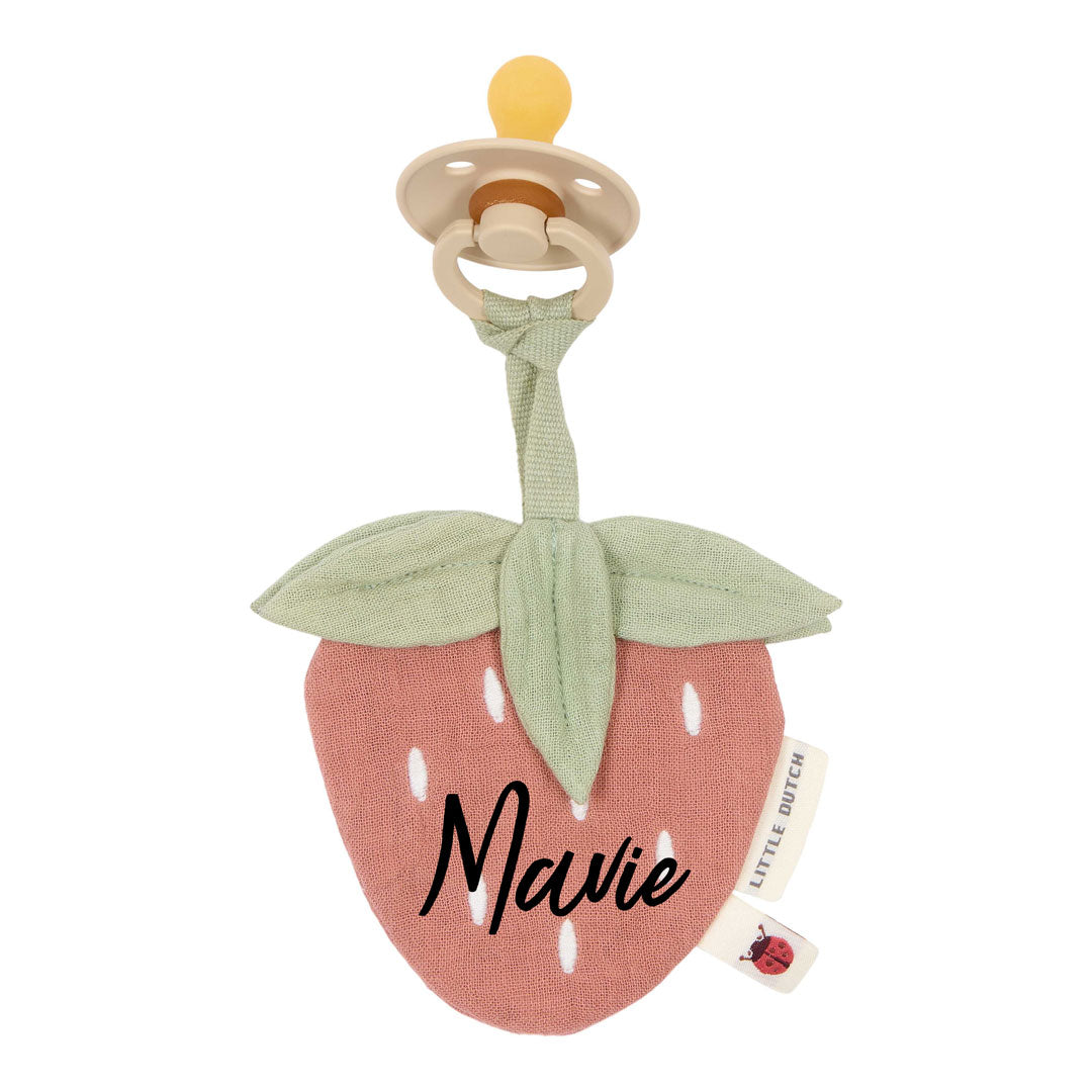 Fopspeendoekje mousseline aardbei | Little Dutch