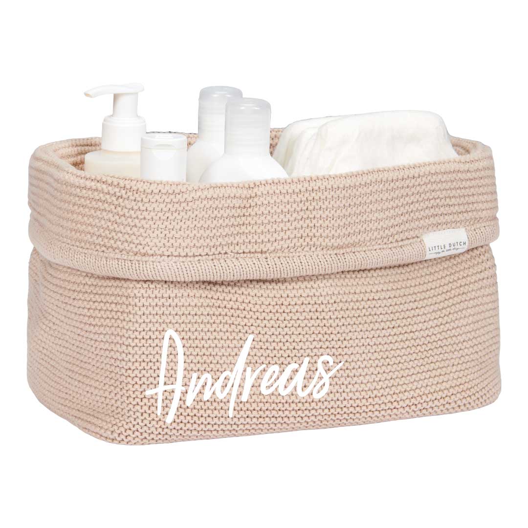Nursing basket knitted beige, large | Little Dutch