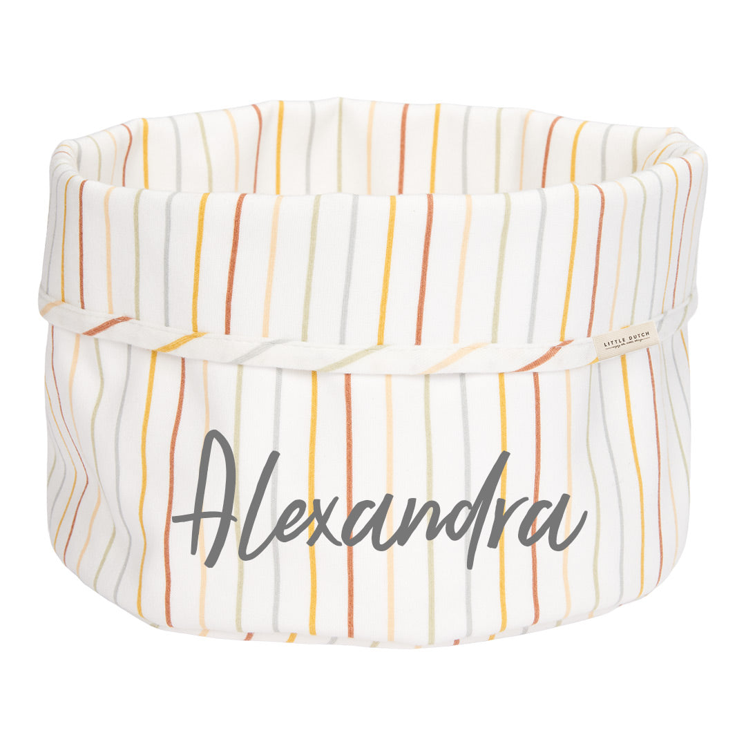 Pflegekörbchen Vintage Sunny Stripes, rund | Little Dutch