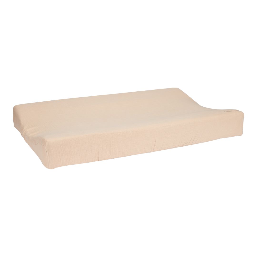 Aankleedkussenhoes mousseline beige | Little Dutch