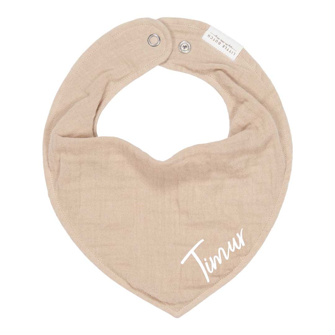 Bandana Bib Muslin Beige | Little Dutch