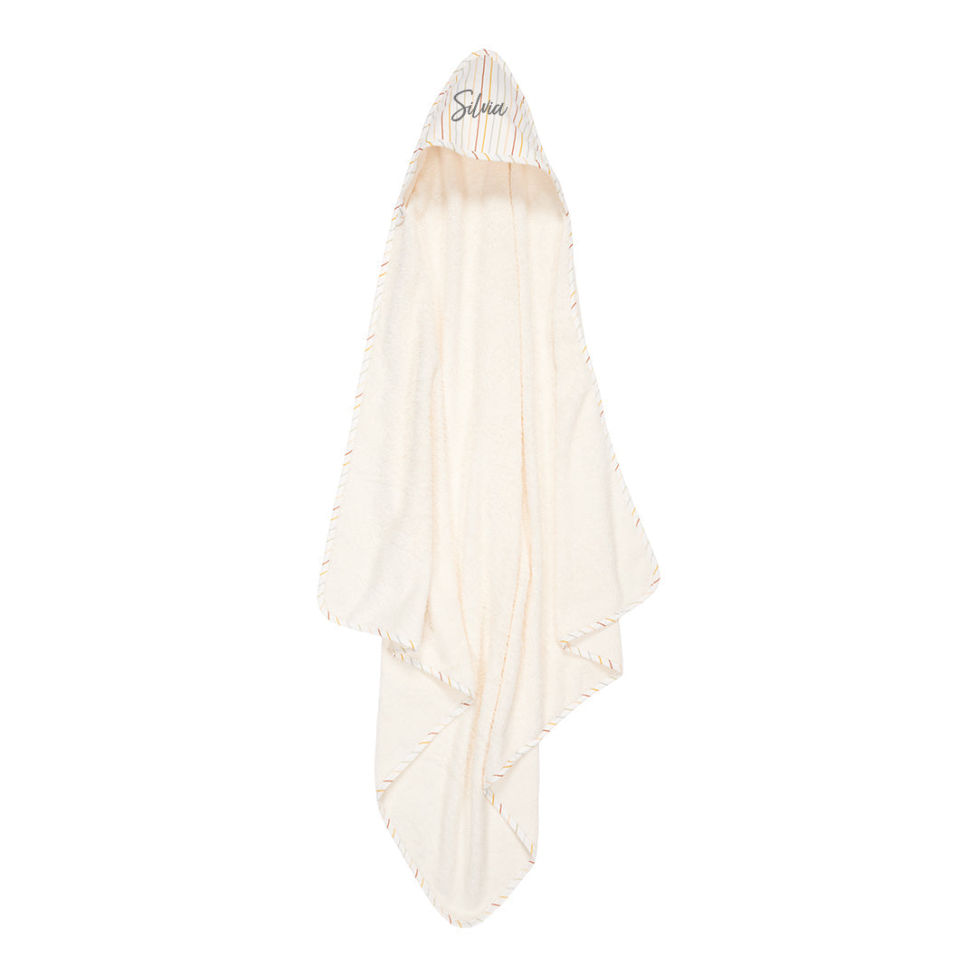 Handdoek met capuchon 100 x 100 cm Vintage Sunny Stripes | Little Dutch