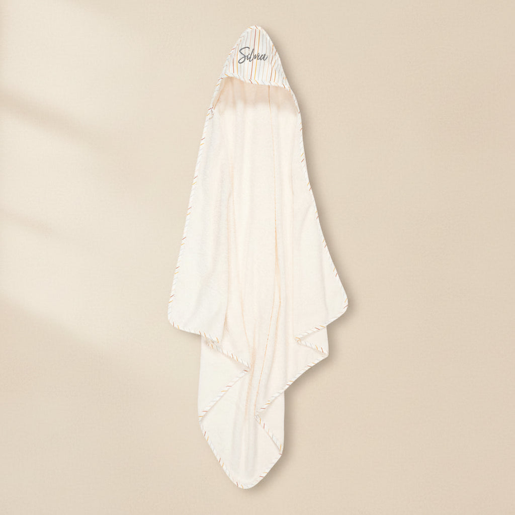 Handdoek met capuchon 100 x 100 cm Vintage Sunny Stripes | Little Dutch