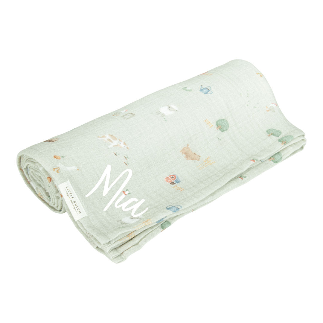 Musselintuch Swaddle - Little Farm | Little Dutch