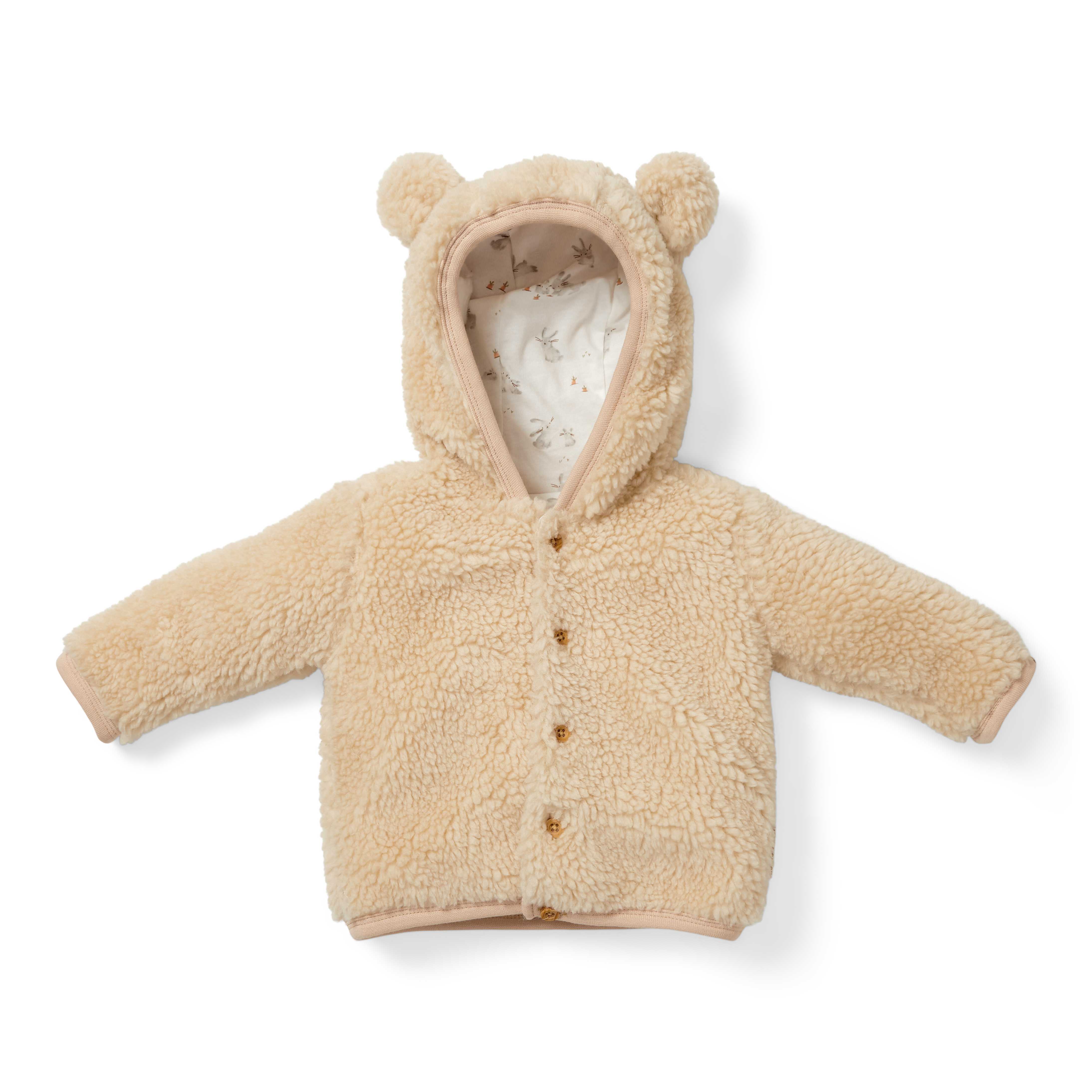 Teddy Jacke Sand - Newborn Winter Teddy | Little Dutch