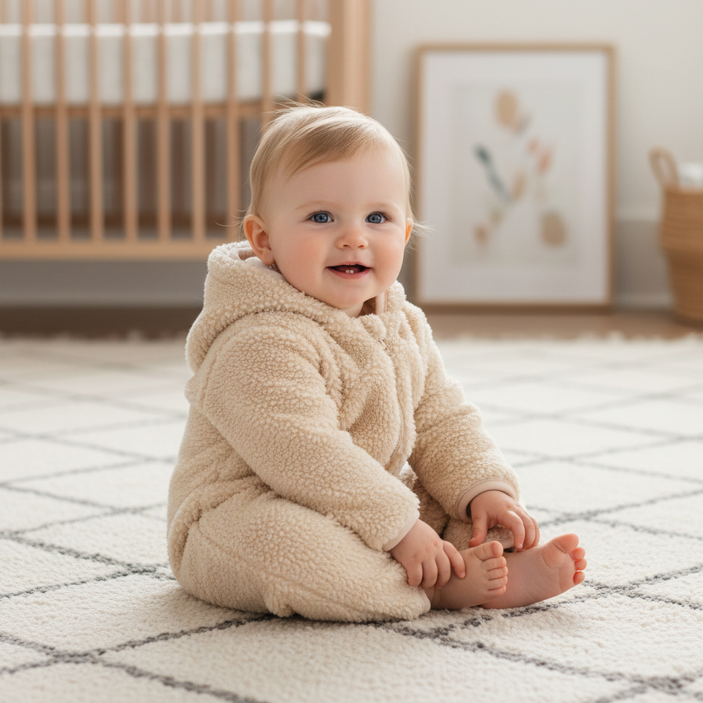 Teddy Romper Baby Bunny, Sand | Little Dutch