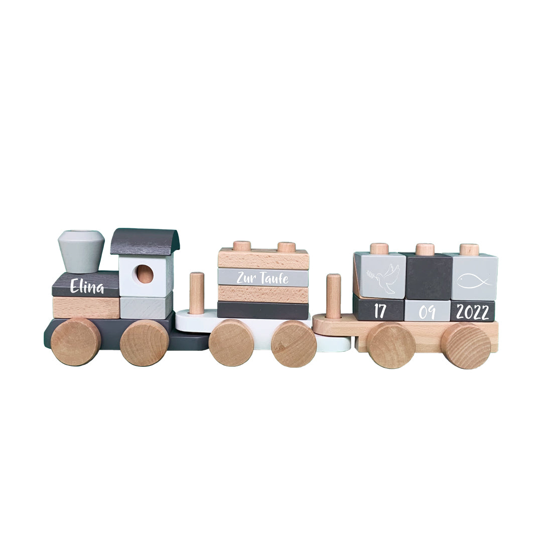 Holz-Zug Exclusive Edition - Zur Taufe - Bedruckt | Little Dutch