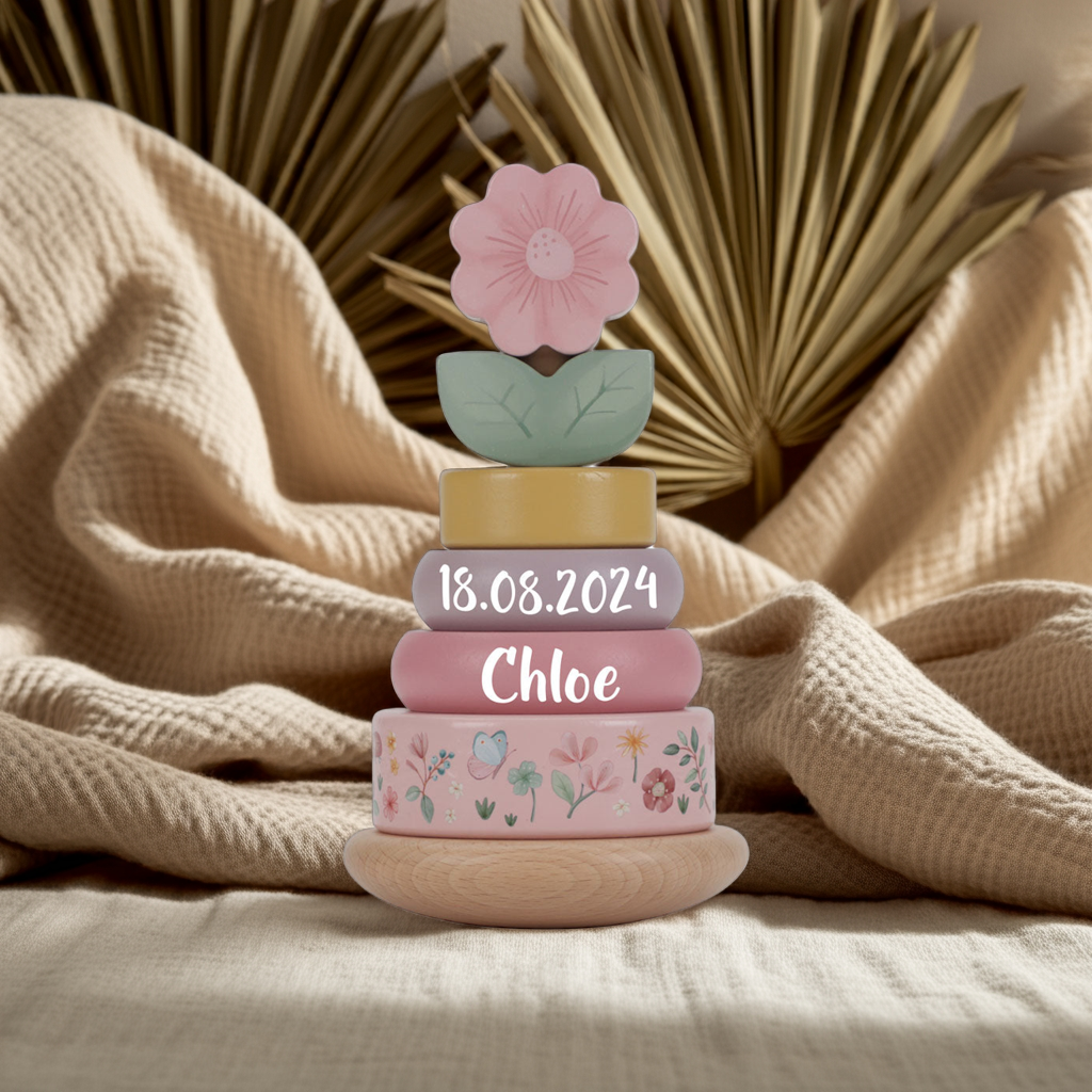 Houten stapeltoren Fairy Garden "Voor Geboorte" | Little Dutch