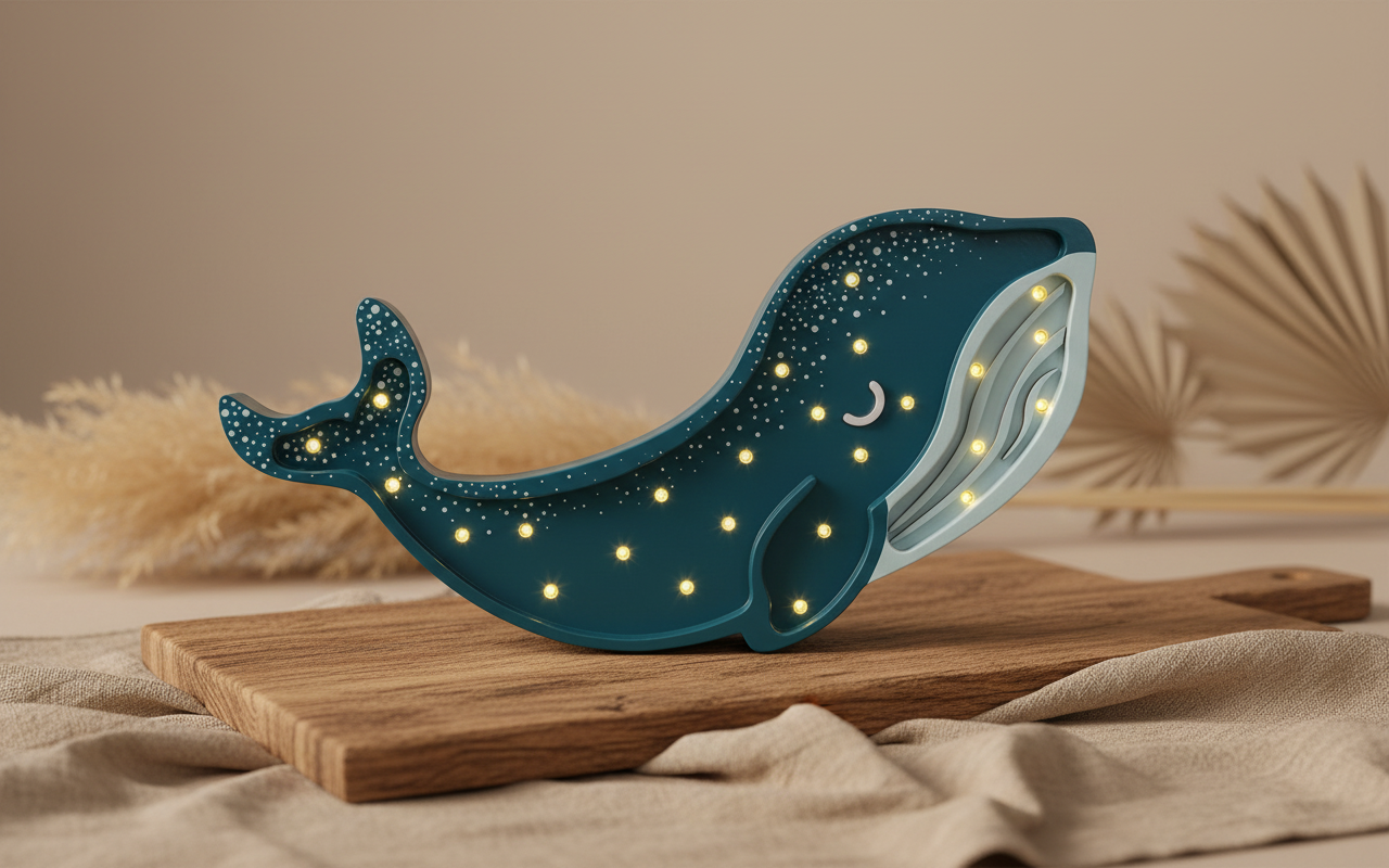Whale lamp, galaxy turquoise | Little Lights