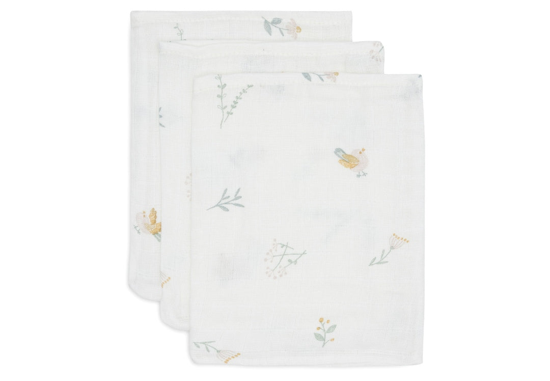 Waschlappen 3er-Set 15 x 20 cm Lovely Birds | Jollein