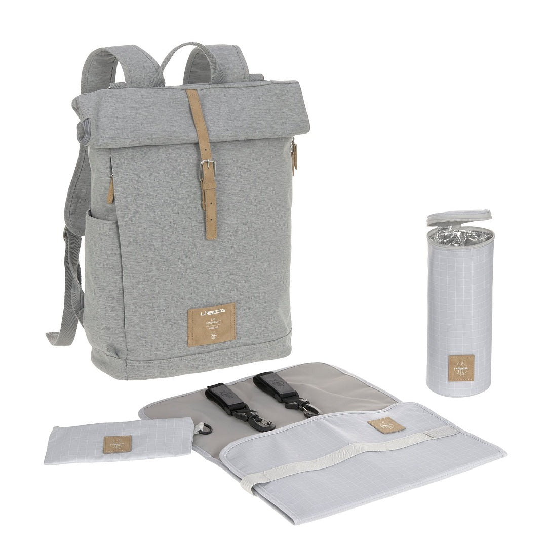 Wickelrucksack - Rolltop Backpack, Grey Mélange (Limited Edition) | Lässig