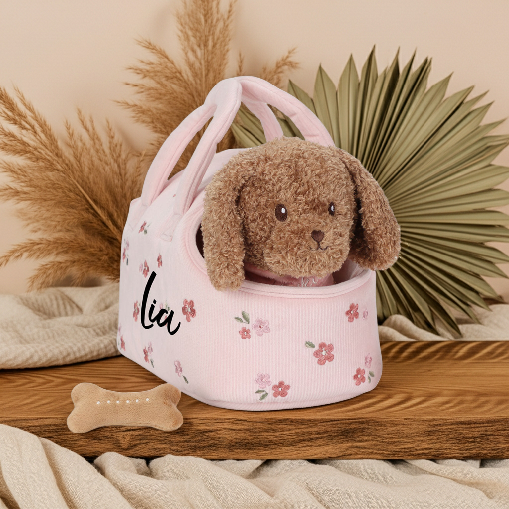 Plüschhund Jackie in Tasche GRS | Little Dutch