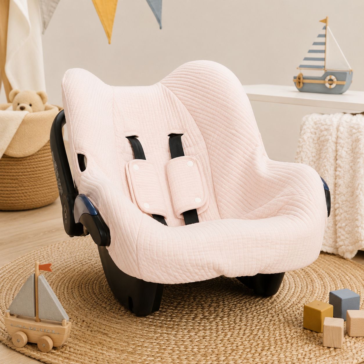 Housse de siège bébé Pure Soft Pink en coton