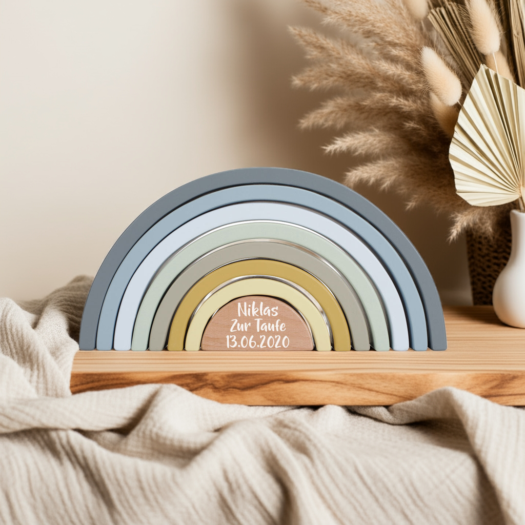 Stacking Rainbow Blue - For Christening | Little Dutch
