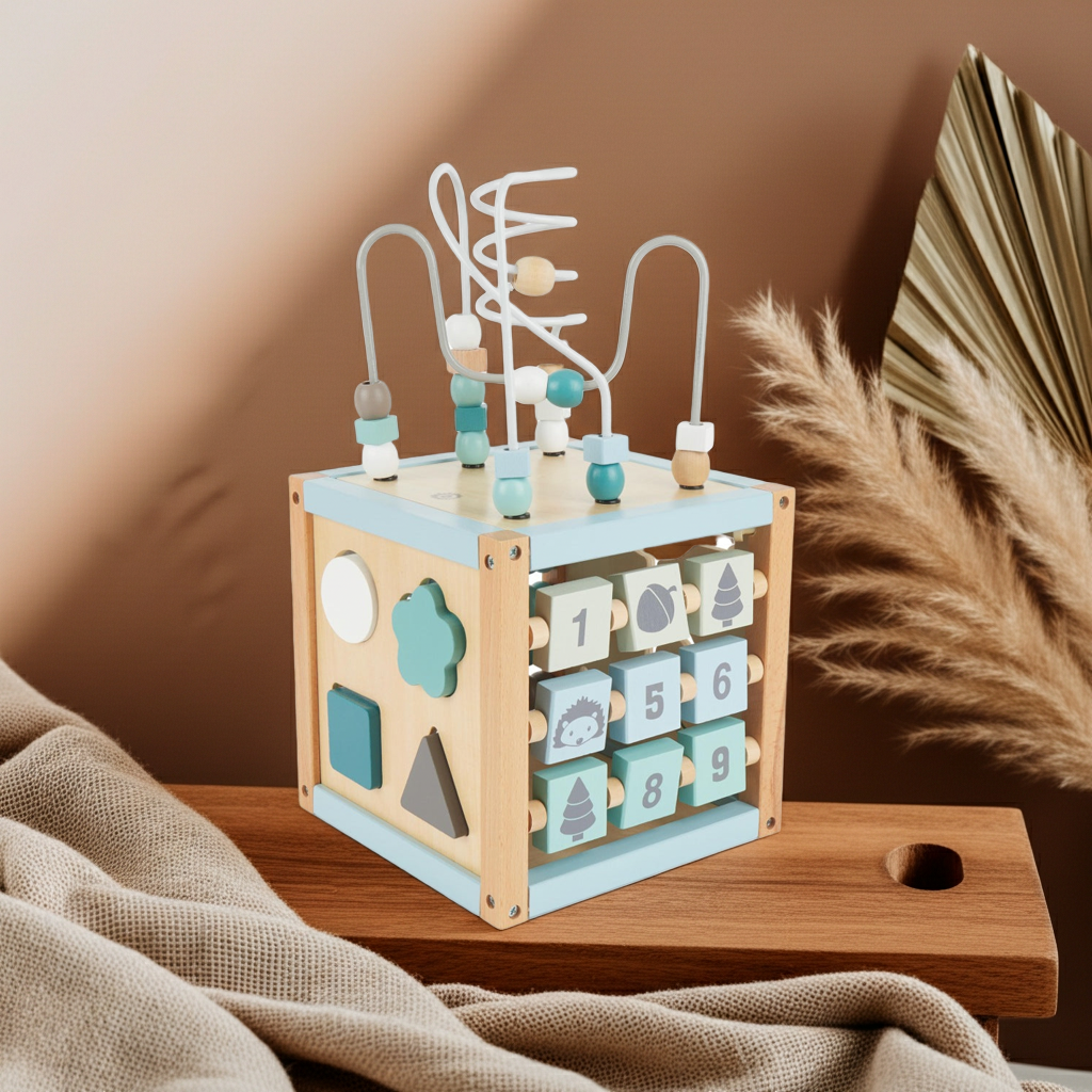 Motor skills cube forest animals wood | bieco