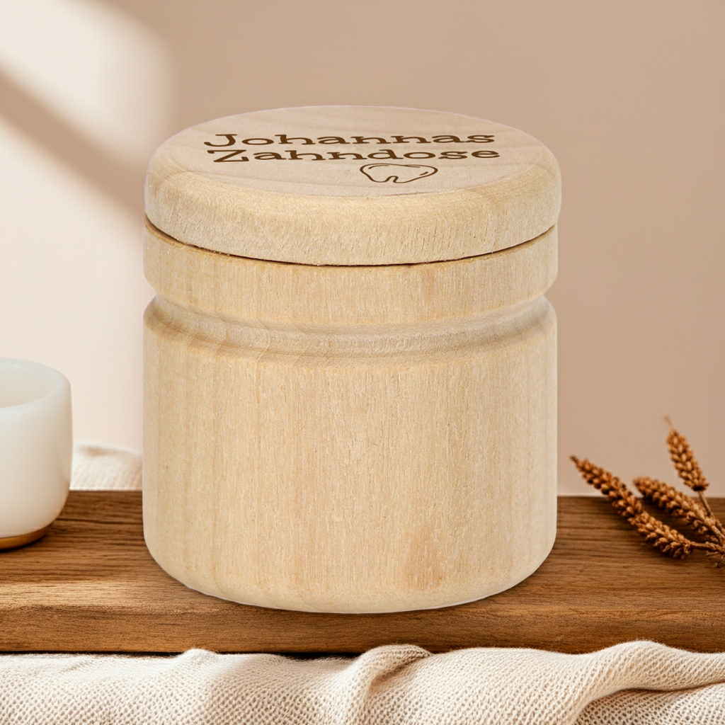 Wooden baby tooth box - personalized with a selectable motif | by Schmatzepuffer