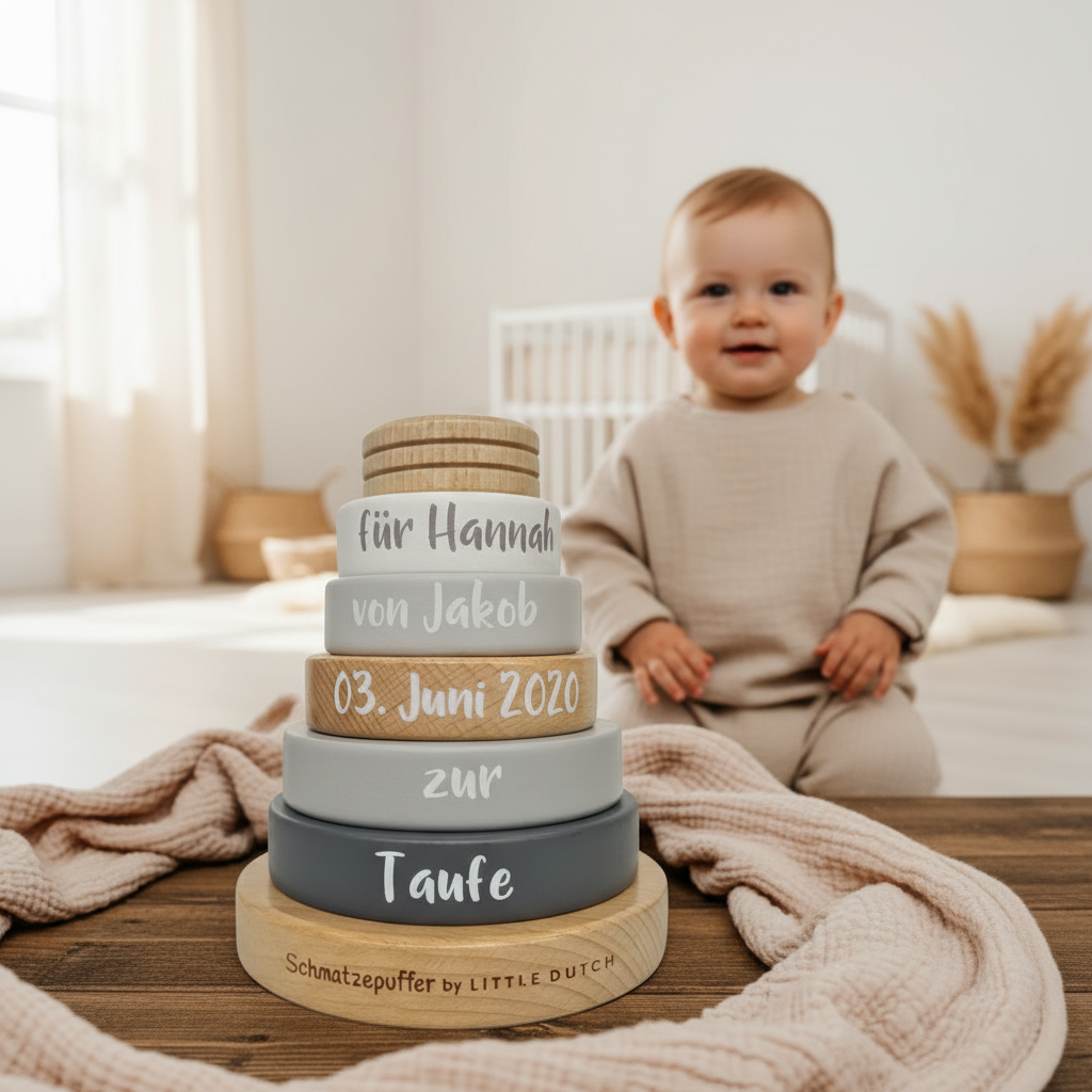 Stapelturm Exclusive Edtion - Zur Taufe - Holz bedruckt