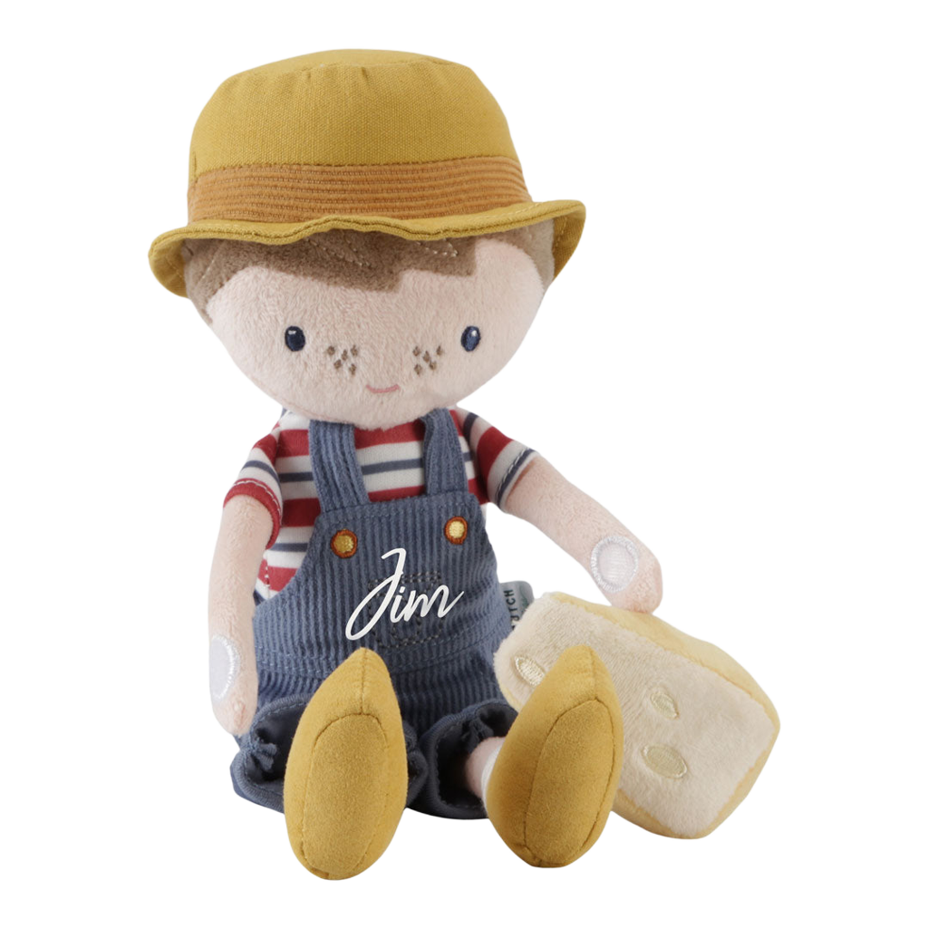OFFRE EXCEPTIONNELLE - Peluche Jim, fermier hollandais, avec fromage, 35 cm | Little Dutch