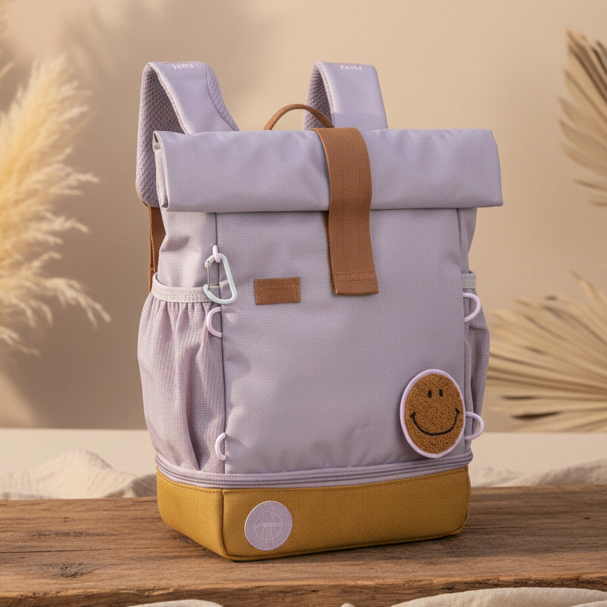 Kindergartenrucksack Rolltop - Little Gang, Lila | Lässig