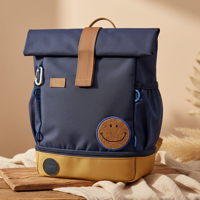 Kindergarten backpack rolltop Little Gang, dark blue Lässig