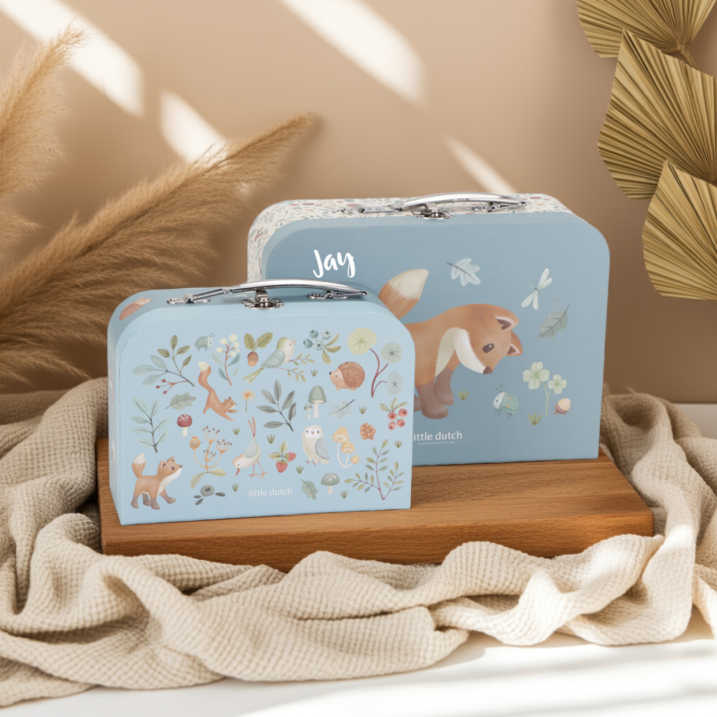 Personalisierter Kinderkoffer mit Namen für Babys und Kinder – liebevolles personalisiertes Geschenk zur Geburt oder Taufe von Schmatzepuffer