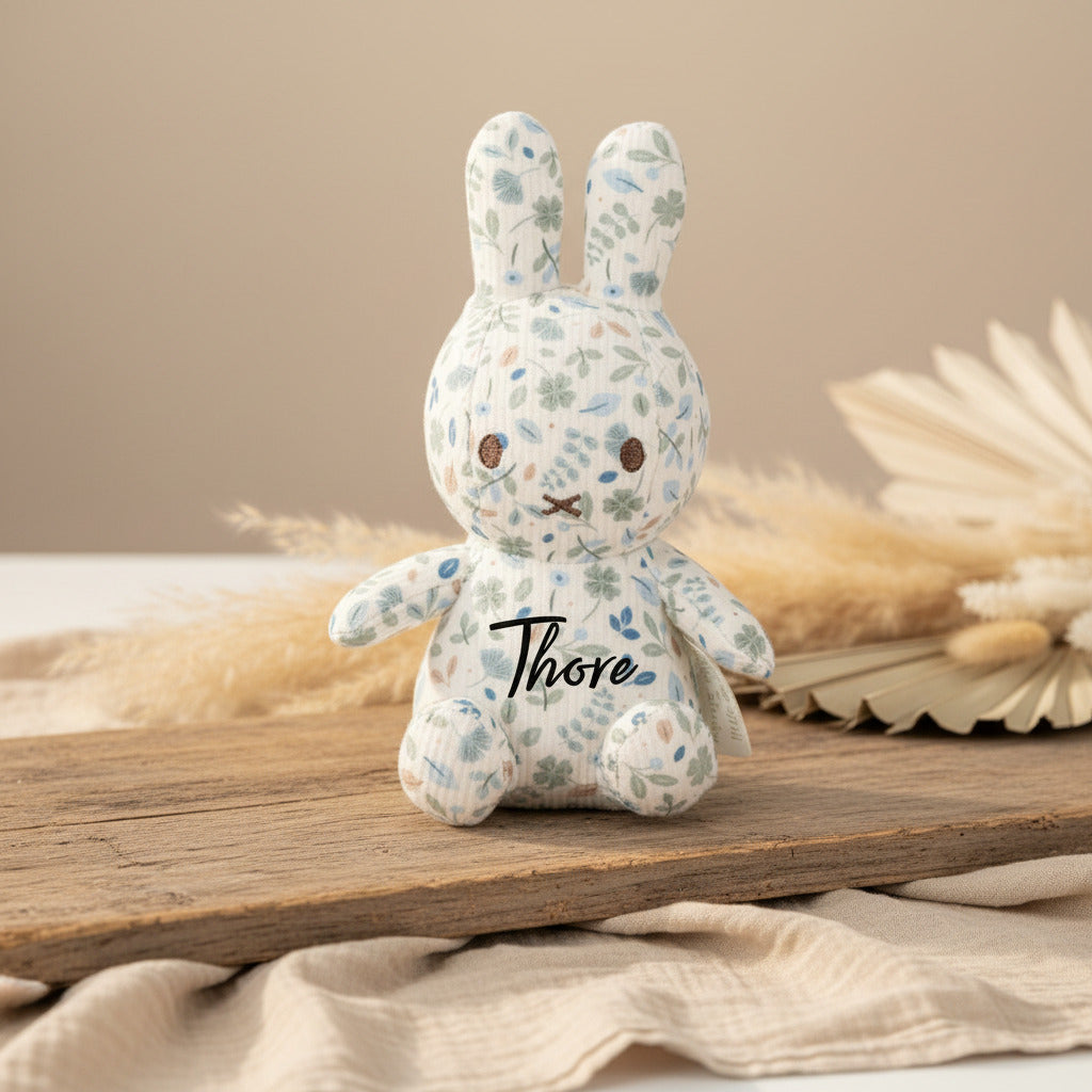 Cuddly toy rabbit Lucky Leaves all-over print, 15 cm | Little Dutch x Miffy