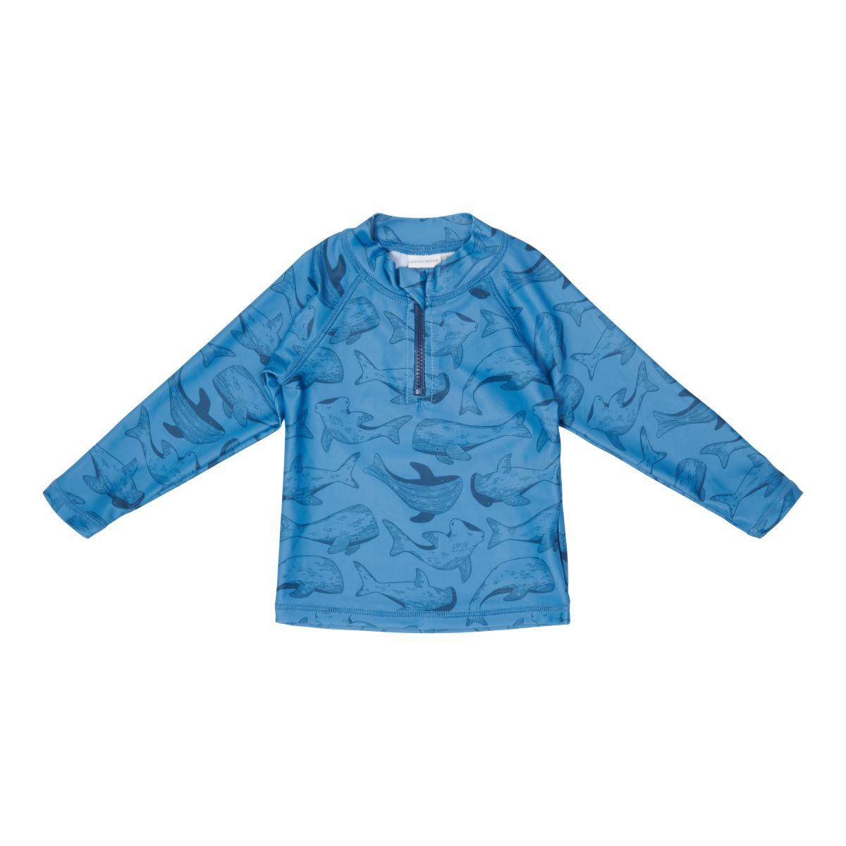 Zwemshirt met lange mouwen Sea Life Blue, maat 86/92 | Little Dutch