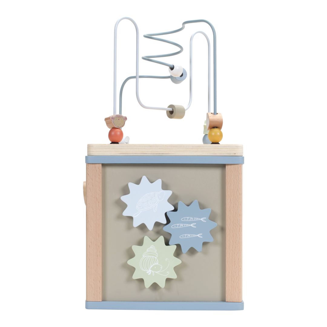 Ocean Wooden Motor Skills Cube - For Birth | Little Dutch
