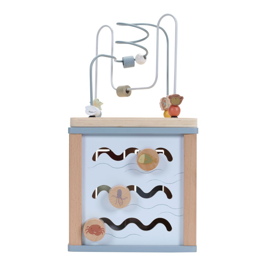 Ocean Wooden Motor Skills Cube - For Birth | Little Dutch