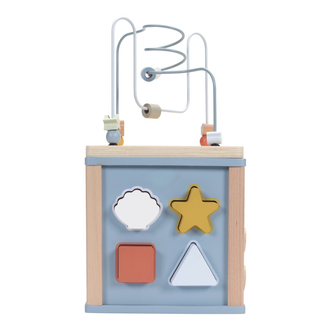 Ocean Wooden Motor Skills Cube - For Birth | Little Dutch
